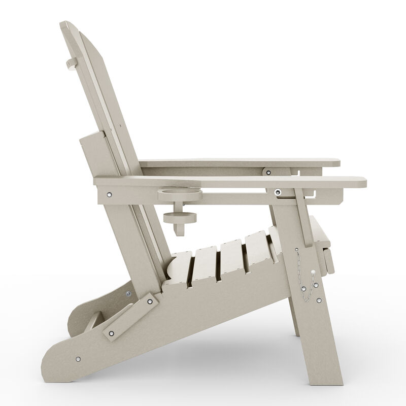 WestinTrends Folding Adjustable Adirondack Chair with Retractable Ottoman and Cup Holder (Set of 2) image number 3
