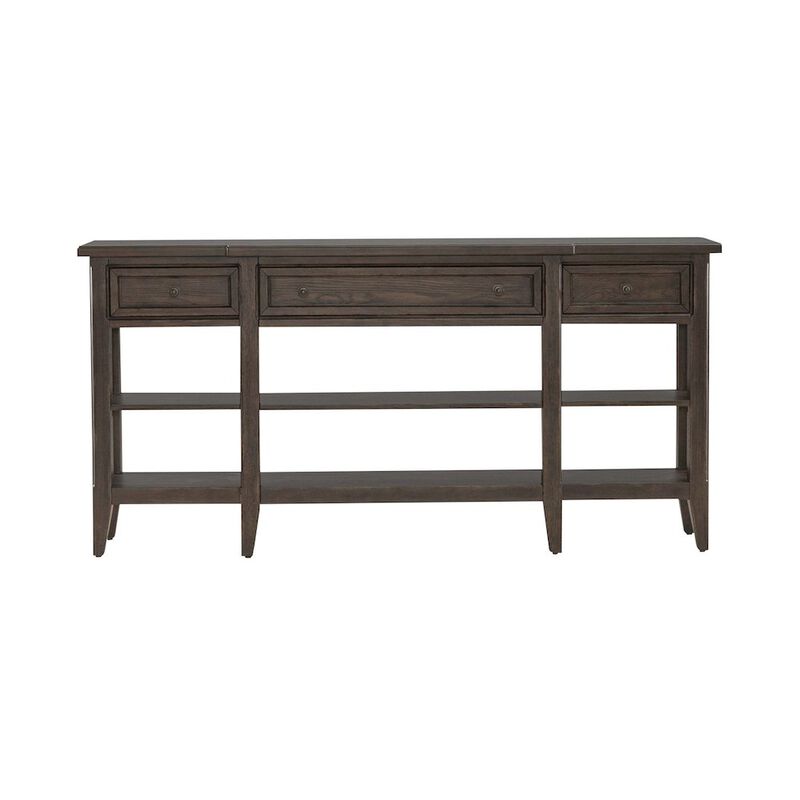 Liberty Furniture Paradise Valley Hall Console Table Traditional - Saddle Brown Oak Wood image number 2