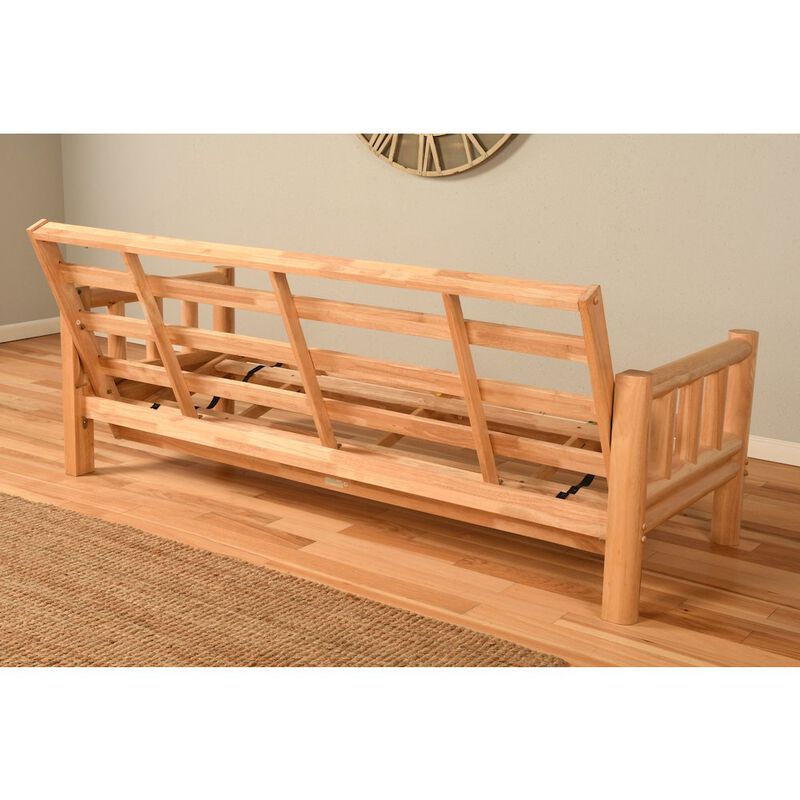 Lodge Frame-Natural Finish-Linen Charcoal Mattress image number 3