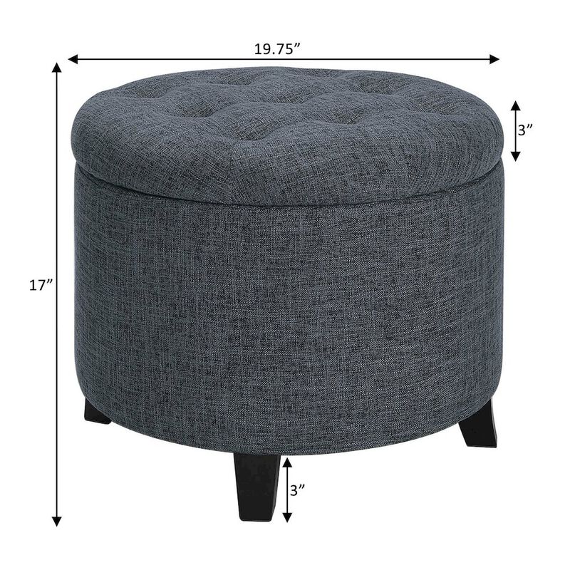 Convenience Concepts Designs4Comfort Round Storage Ottoman