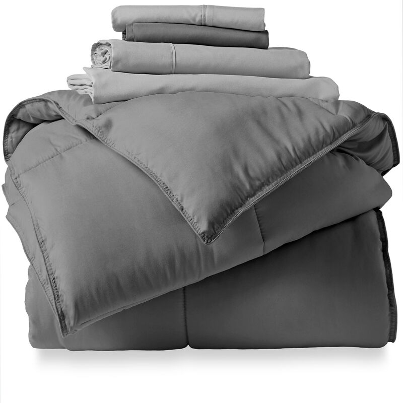 Bare Home Bed-in-A-Bag 5 Piece Comforter & Sheet Set - Twin XL - Goose Down Alternative - Ultra-Soft 1800 Premium Bedding Set (T
