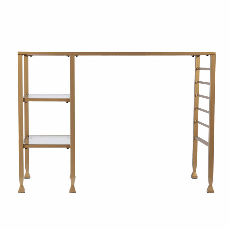 Modern Clear Glass Study Desk &ndash; Durable & Easy to Clean Surface