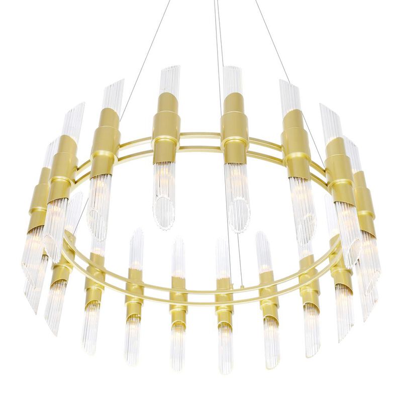 CWI Lighting Croissant 36 Light Chandelier With Satin Gold Finish