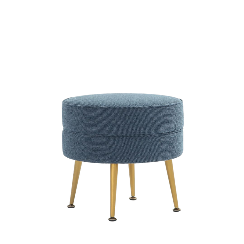 Bailey Blue and Gold Ottoman