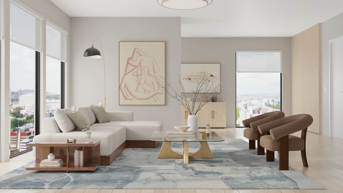 Kendall 8A60F Blue/Gray 5' x 8' Rug