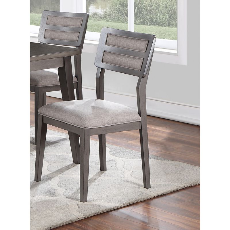 Beautiful Unique Set of 2 Side Chairs Dark Brown Finish Kitchen Dining Room Furniture Ladder back Design Chairs Cushion Upholstered