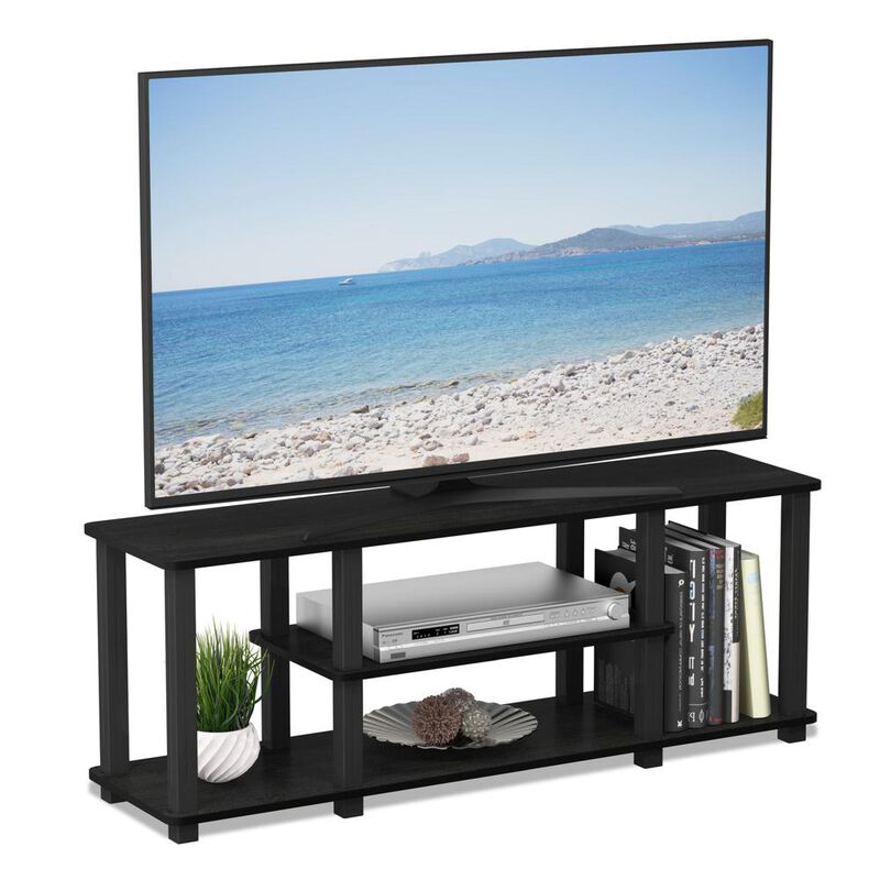Turn-S-Tube No Tools 3D 3-Tier Entertainment TV Stands with Square Tube, Americano/Black