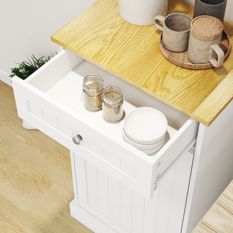 19.68 in. W x 13.77 in. D x 35.62 in. H Ready to Assemble Trash Can Kitchen Cabinet