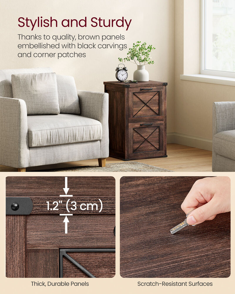 Compact 2-Drawer Filing Cabinet &ndash; Lockable File Organizer for Home, Study, or Small Office Use