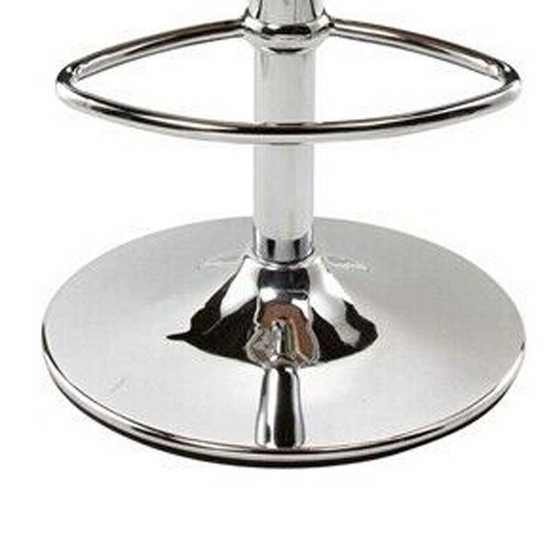 Flax 22-32 Inch Adjustable Counter Height Stool, Vegan Faux Leather, Black  - Benzara