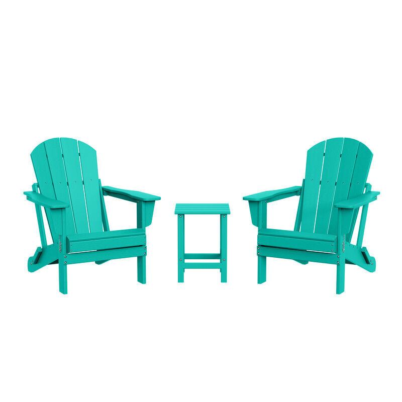 WestinTrends 3-Piece set Outdoor / Patio Poly Adirondack chair set with a side table ( 2 seater )