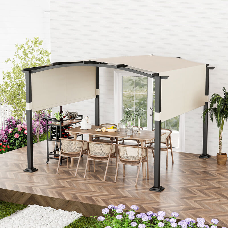 Patio Garden Shelter with Retractable Sunshade Canopy image number 2