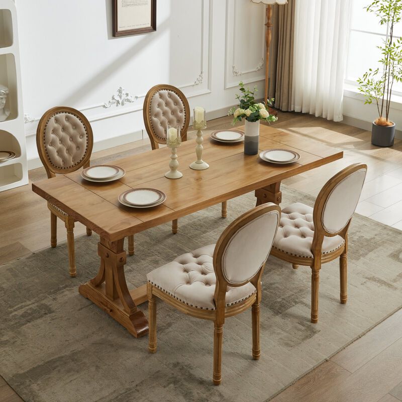 Blogpi Set of 2 Tufted Velvet Dining  Chairs image number 2