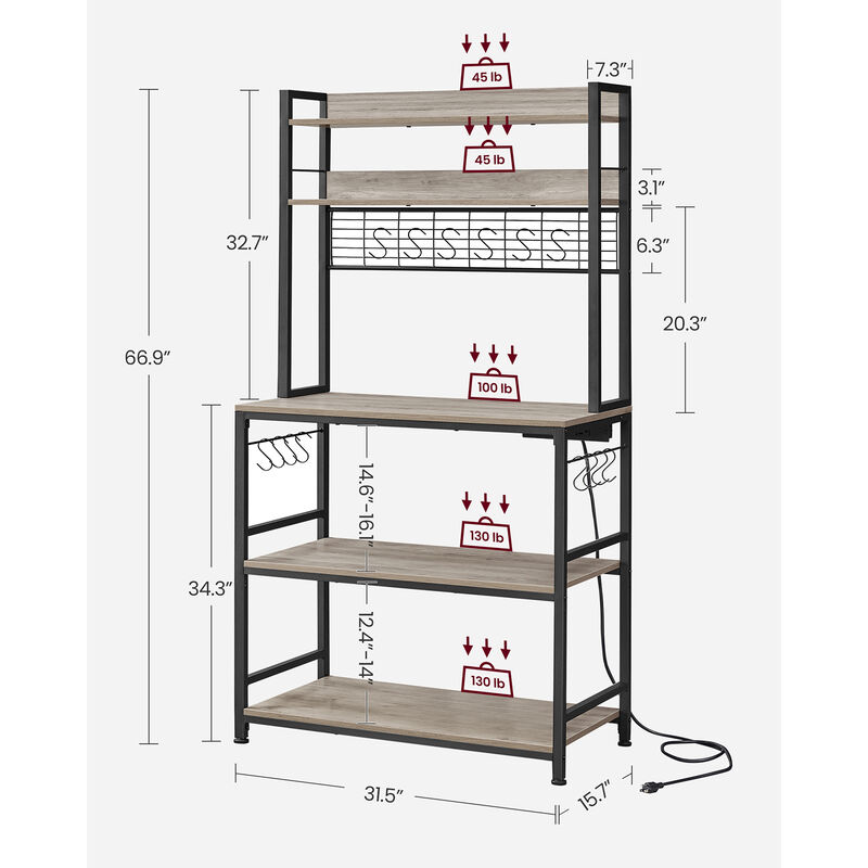 Bakers Rack with Power Outlet