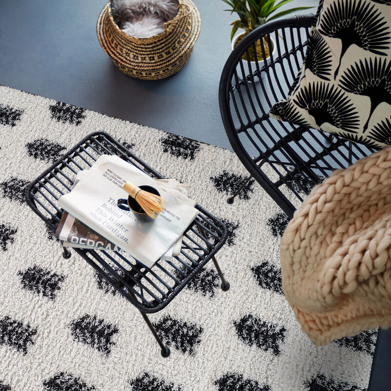 World Rug Gallery Scandinavian Arrow Shag Rug &ndash; Modern Look &ndash; Anthracite Dark Gray &ndash; Easy Maintenance image number 9