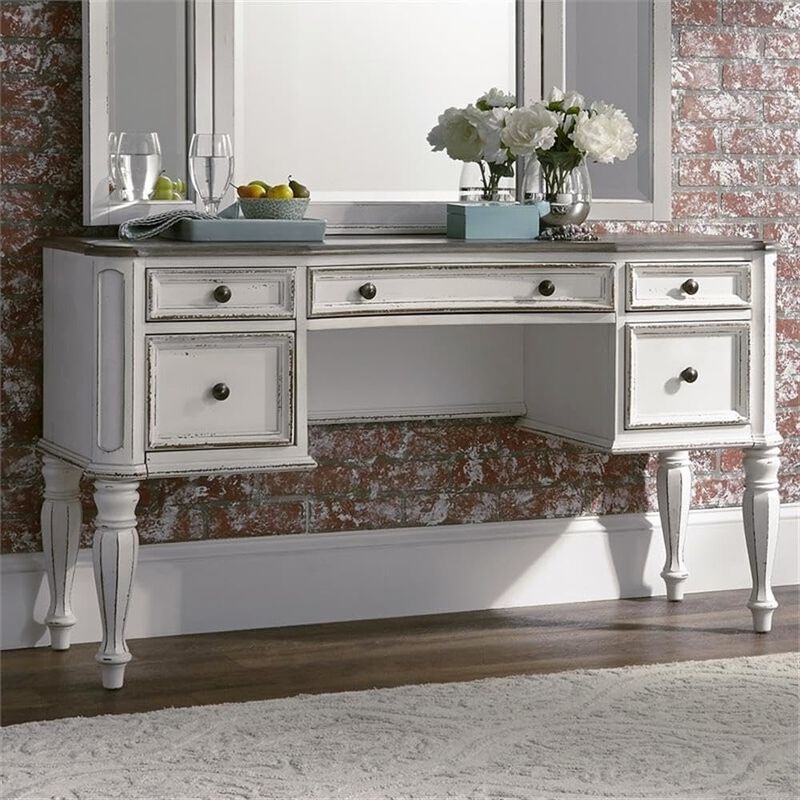 Liberty Furniture Magnolia Manor Vanity Desk in Antique White image number 4