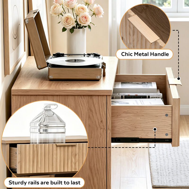Lewurn Adjustable Shelves Storage Cabinet image number 3