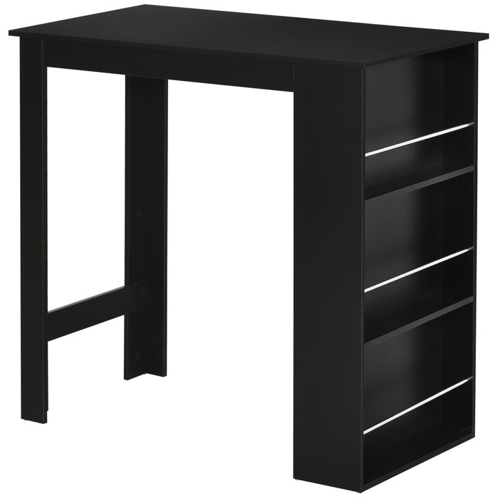 Hivvago Modern Kitchen Bar Table with Storage Shelves