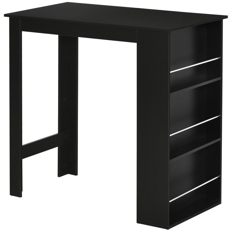Hivvago Modern Kitchen Bar Table with Storage Shelves image number 0