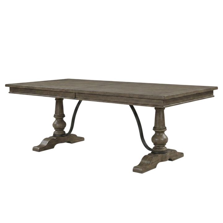 Liberty Furniture 6 Piece Trestle Table Set in Poplar & Rubberwood Solids w/ White Oak Veneers