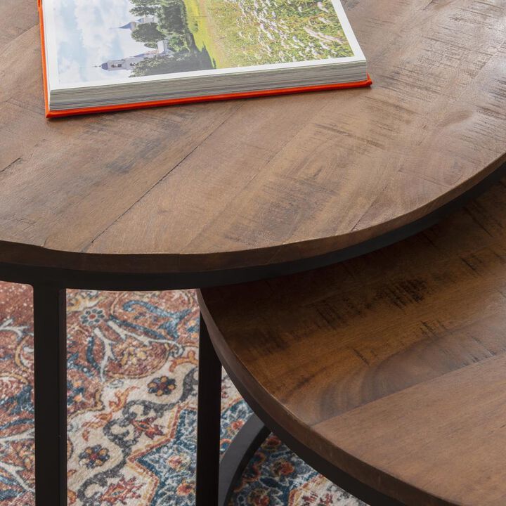 Linon Weston Nesting Coffee Tables Brown