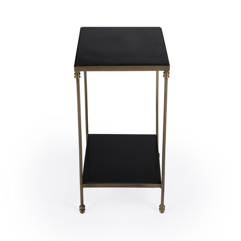 Butler Specialty Imogen Iron and Granite Side Table, Black