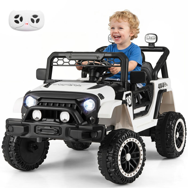 12V Kids Ride On Toy Truck with 3 Speeds and Remote Control for Yard image number 3