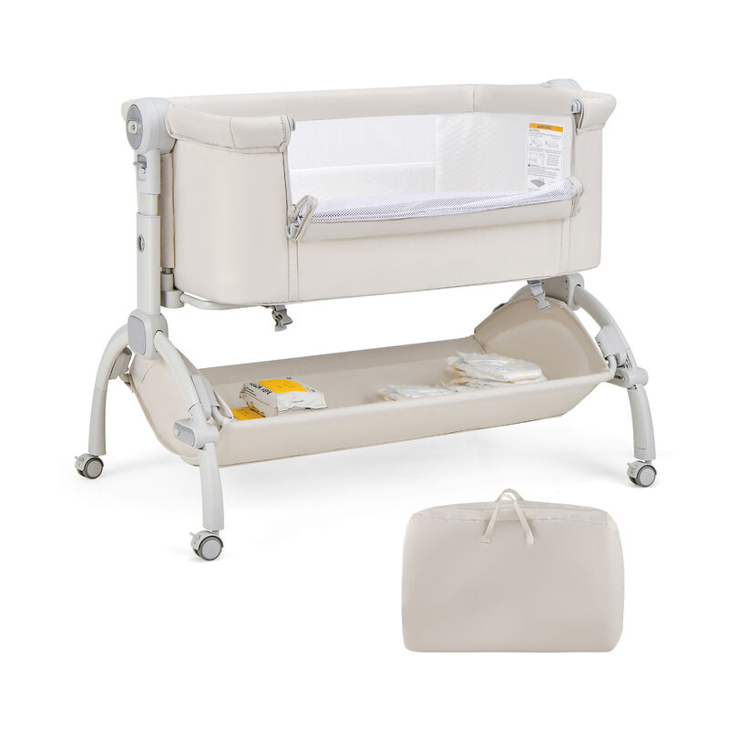 3-in-1 Baby Bassinet with Double-Lock Design and Adjustable Heights image number 2