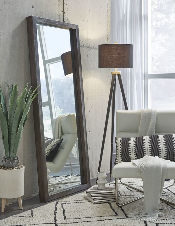 Oxford Floor Low Mirror - Basalt Grey