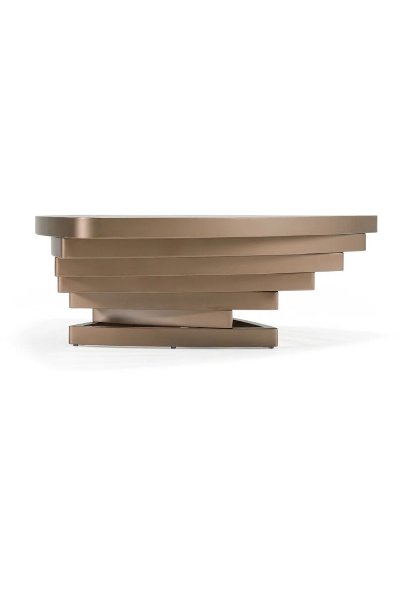 Brown Glass Triangular Coffee Table | OROA Modern Jovial image number 2