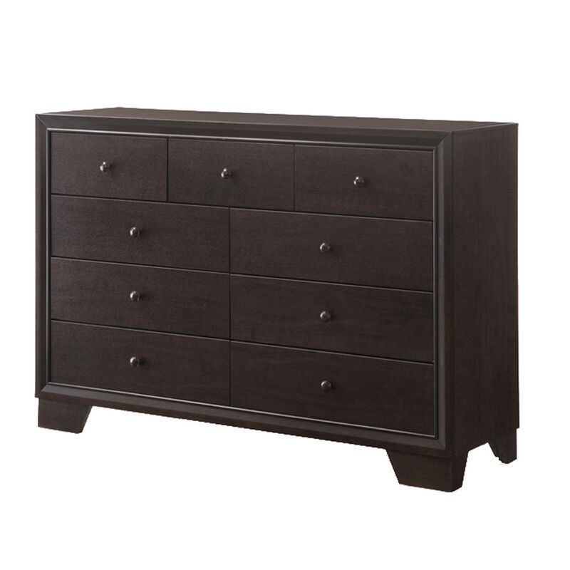 Queen Size Bedroom Set, Traditional Carved Wood Design, Brown Finish, 4-Piece Set with Bed, Nightstands and Dresser image number 6