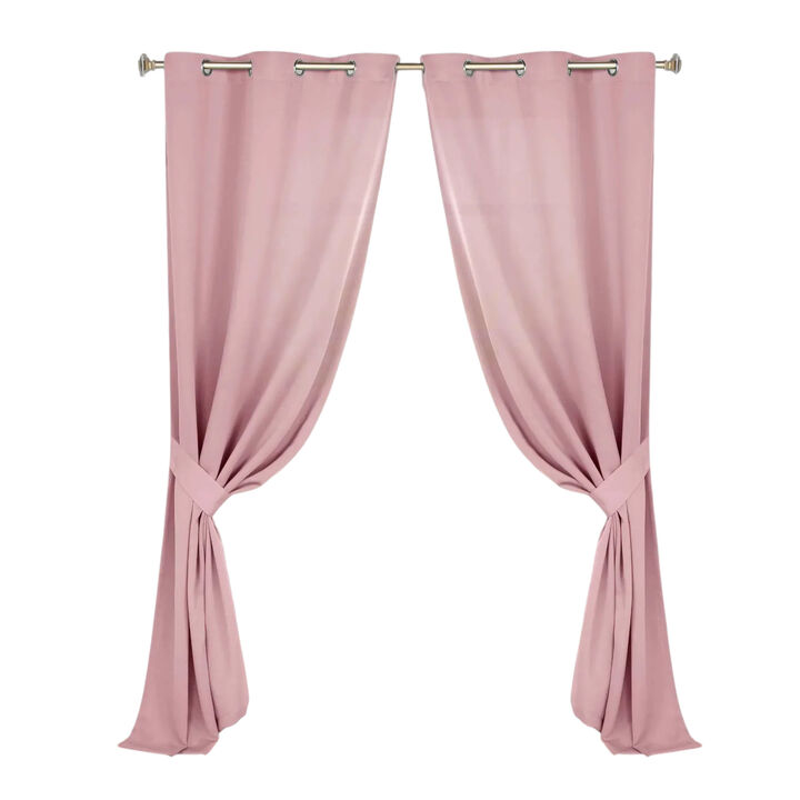 Set of 2 Solid Room Darkening Blackout Window Curtain Panels