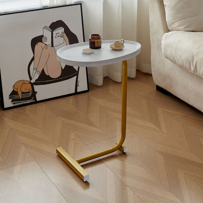 Streamdale White C-shaped Side Table Set image number 3