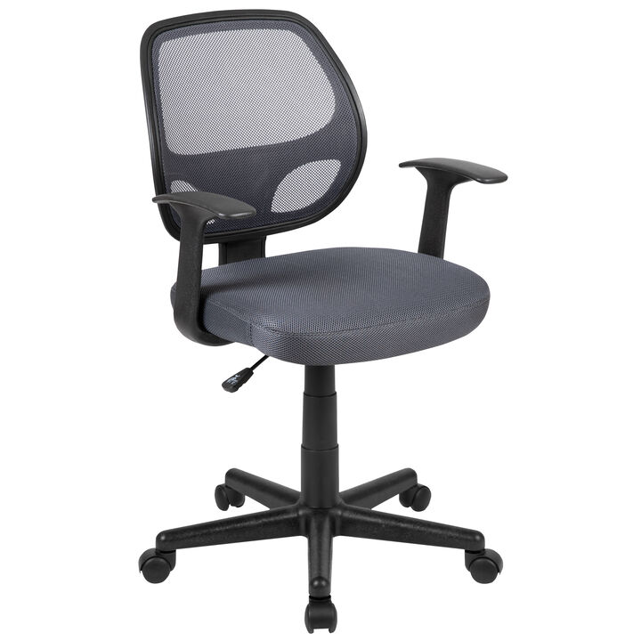 Flash Fundamentals Mid-Back Black Mesh Swivel Ergonomic Task Office Chair with Arms