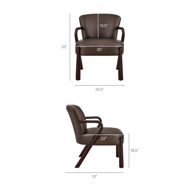 Arden Faux Leather Upholstered Accent Armchair image number 1