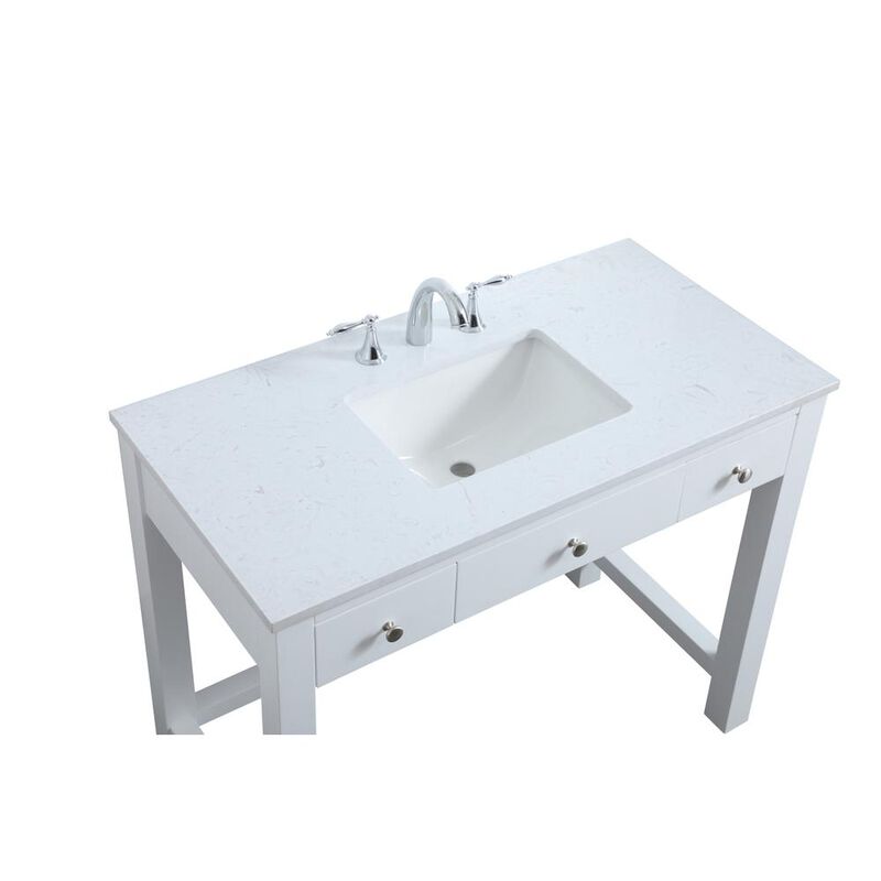 Elegant Kitchen and Bath 42 Inch ADA Compliant Bathroom Vanity In White