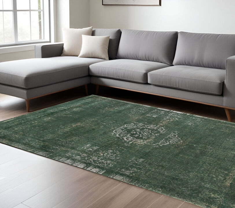 HomeRoots Medallion Non Skid Area Rug