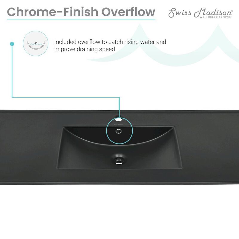 48" Vanity Sink Top in Matte Black image number 4