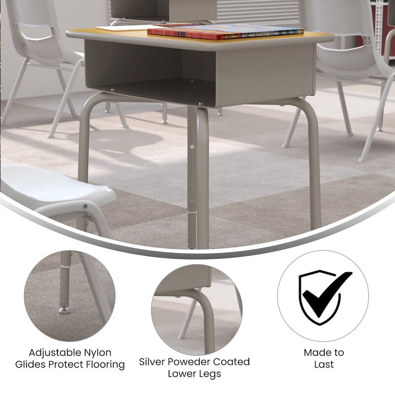 Flash Furniture Student Desk - Open Book Box for Elementary - High School Grade Students image number 6