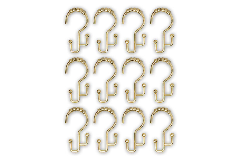 12-Piece Resistant Stepped Metal Double Shower Curtain Hooks image number 4