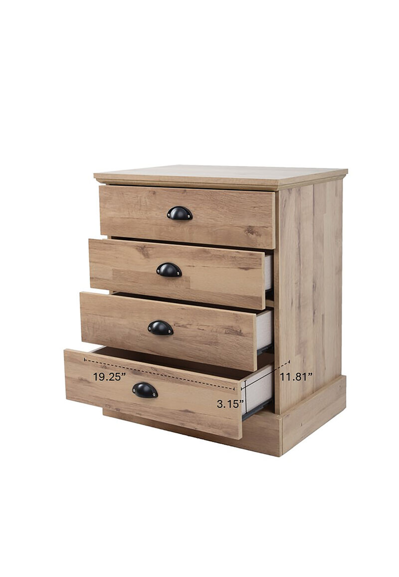 4-Drawer Wood Nightstand