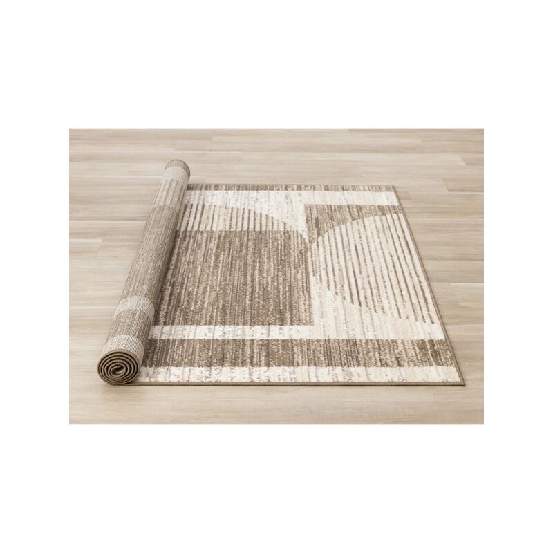 Novelle Home Abstract Geometric Rug in Brown Beige, 7x10 Rug Comfy Area Rug for Homes image number 4