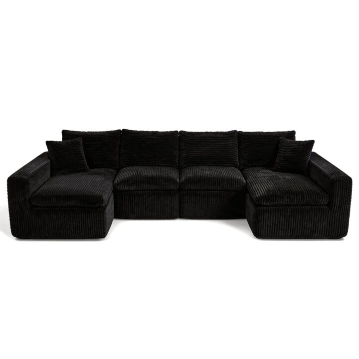 Nespfe Modular U-Shaped Compressed Sectional Sofa