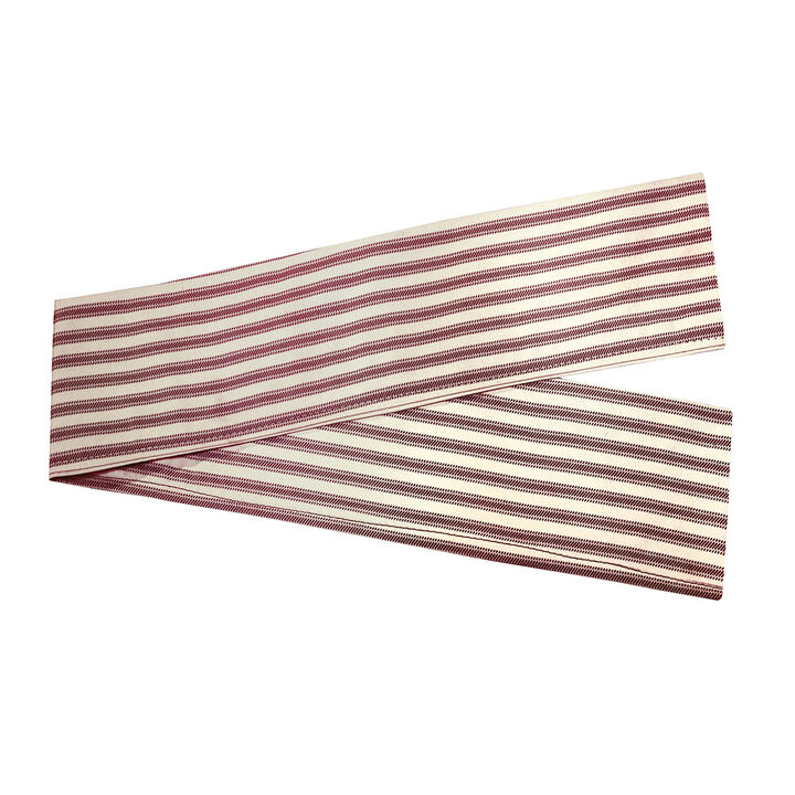 Commonwealth ThermaLogic Ticking Stripe Stylish Pinstripe Printed and Prescott Base 2-Piece Window Tieback - 44x3" - Burgundy