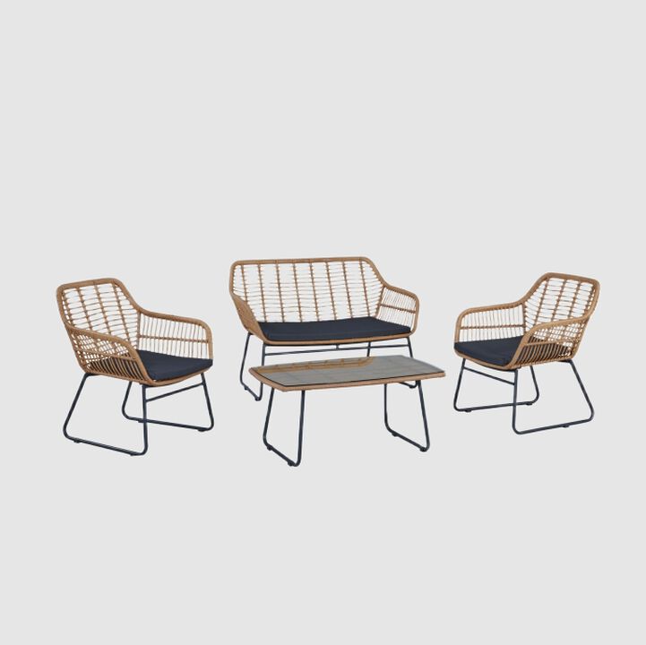 Antibes Gray 4-Piece Patio Set