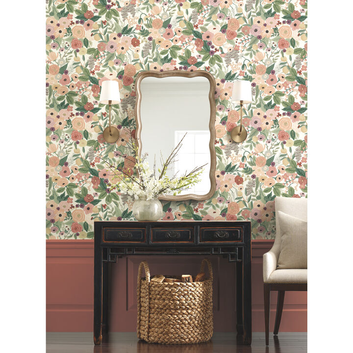 Garden Party Burgundy Wallpaper