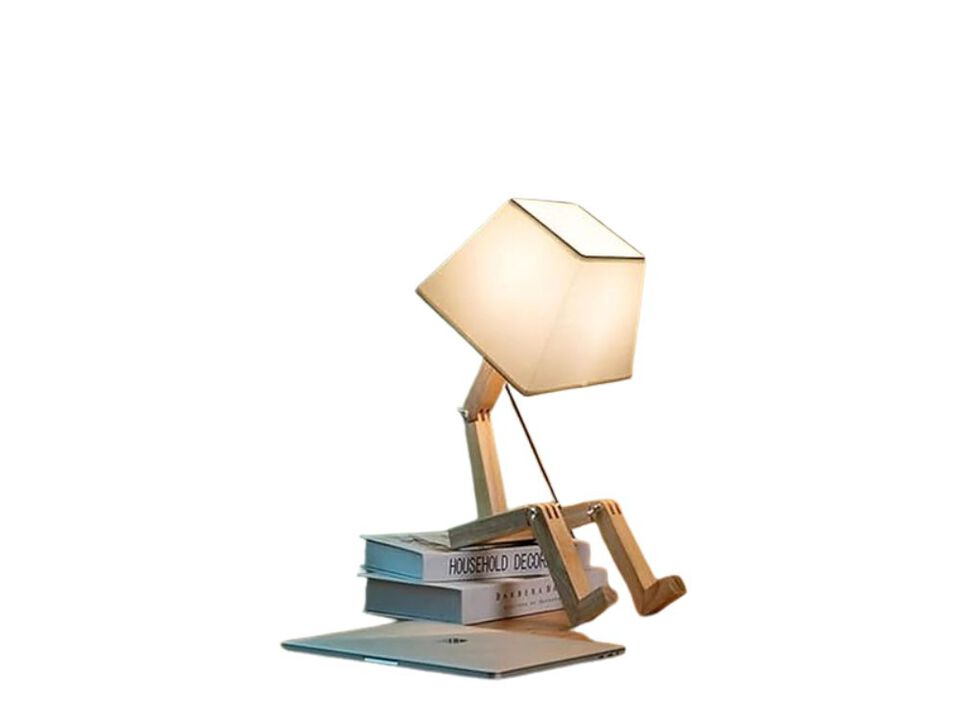 Dimmable Wood Robot Desk Lamp For Living Room Bedroom Office