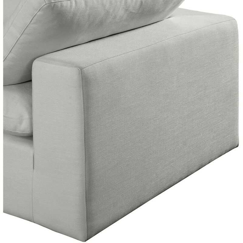 Meridian Furniture Comfy Grey Linen Textured Fabric Modular Corner Chair