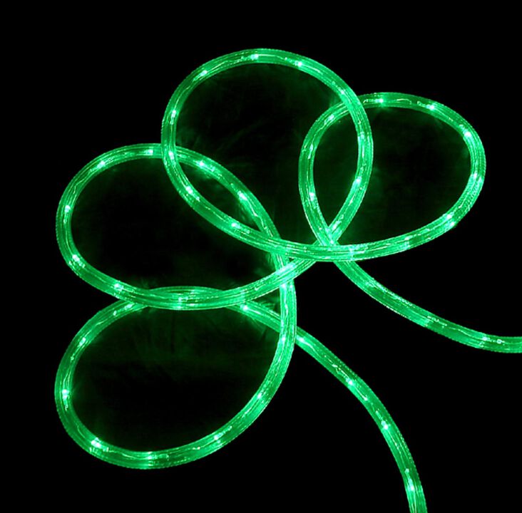 Green LED Commericial Grade Outdoor Christmas Rope Lights on a Spool - 288 ft Clear Tube