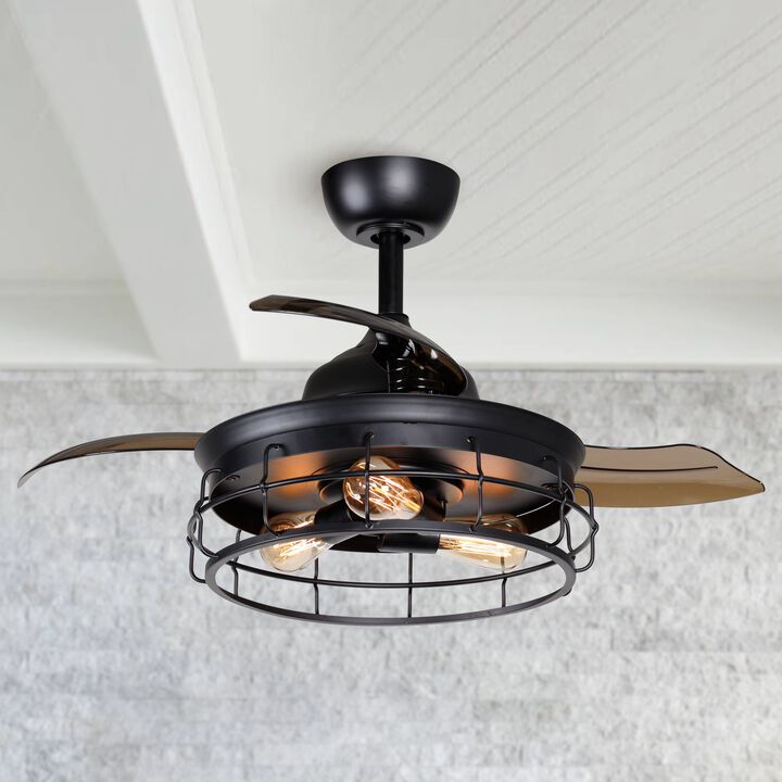 36 in.  Industrial Black 3blades Ceiling Fan with Remote